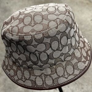 Coach Designer-Pattern Brown Bucket Hat